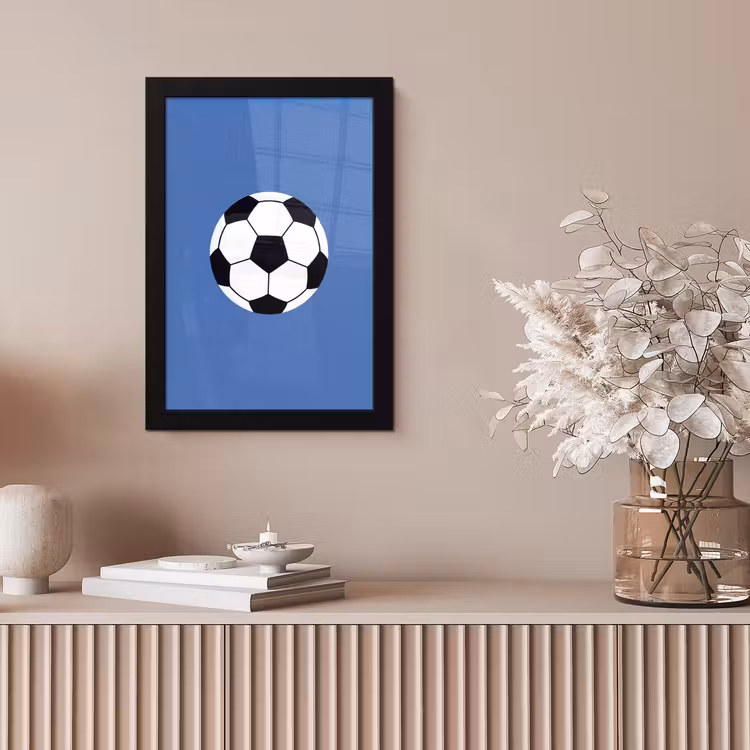 Bilder mit Rahmen - Fußball – Schwarz-Weiß – Sport – Illustration – Blau — 4