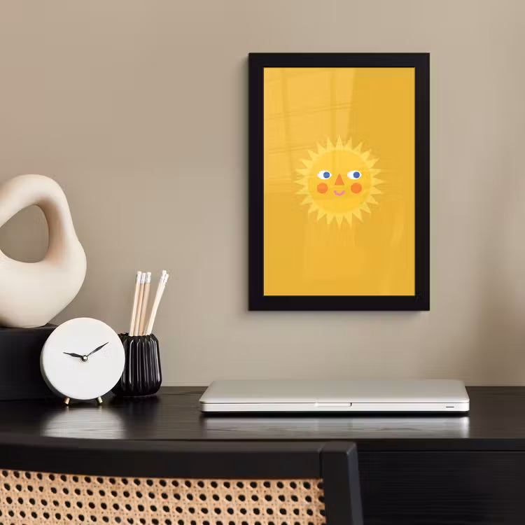 Bilder mit Rahmen - Sonne – Gesicht – Sommer – Illustration – Gelb — 2
