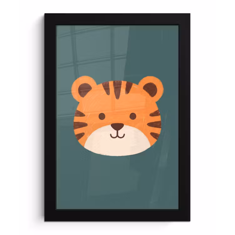 Bilder mit Rahmen - Tiere – Kopf – Orange – Illustration – Modern — 1