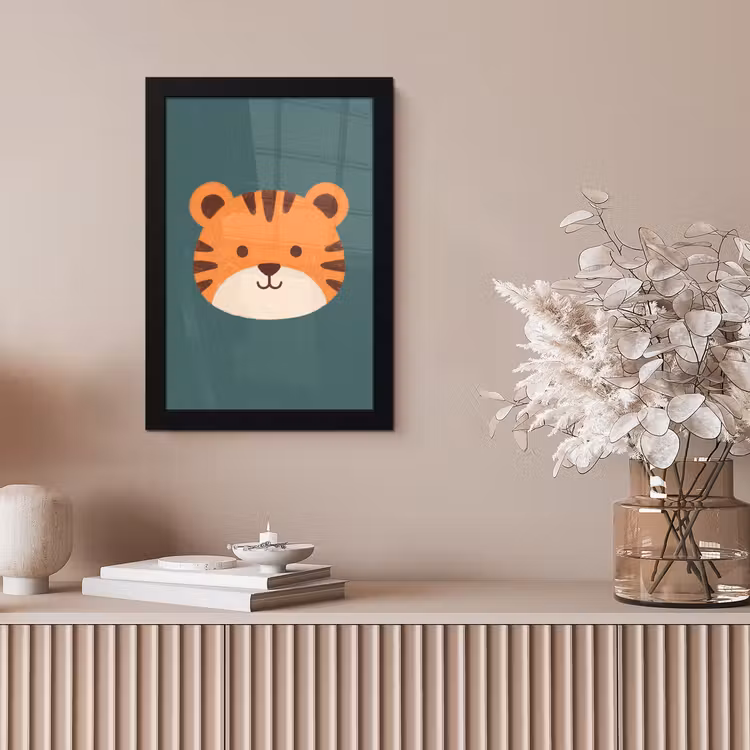 Bilder mit Rahmen - Tiere – Kopf – Orange – Illustration – Modern — 4