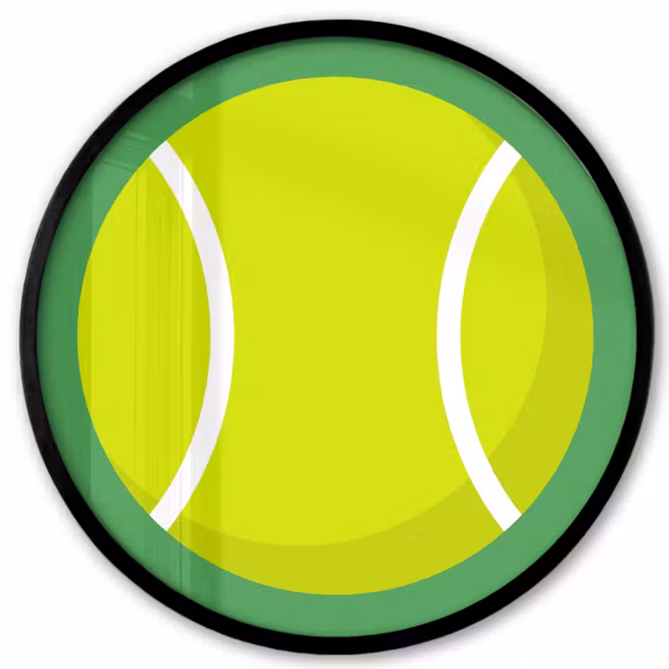 Poster im Rahmen Rund - Ball – Gelb – Sport – Grün – Illustration — 1