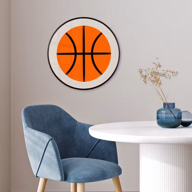 Poster im Rahmen Rund - Basketball – Ball – Sport – Illustration – Orange — 4