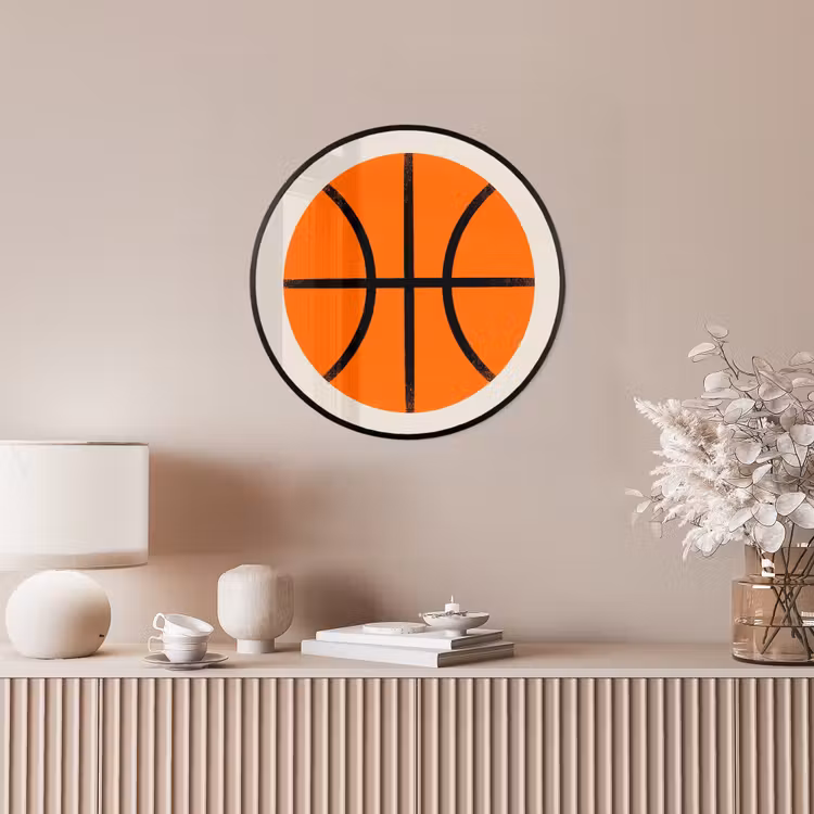 Poster im Rahmen Rund - Basketball – Ball – Sport – Illustration – Orange — 5