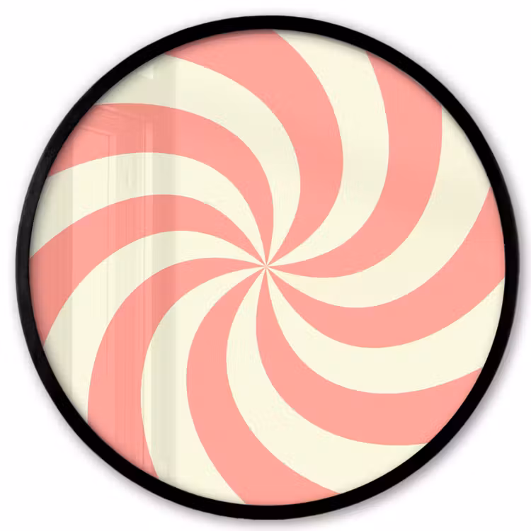 Poster im Rahmen Rund - Spirale – Muster – Abstrakt – Rosa – Beige — 1