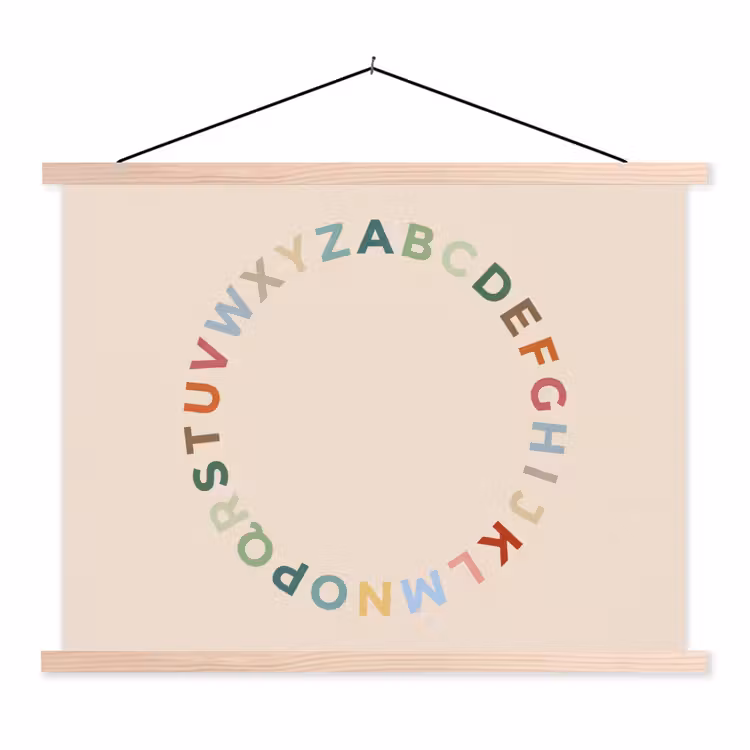 Stoffbild - Alphabet – Kreis – Bildung – Spielerisch – Farbenfroh — 1