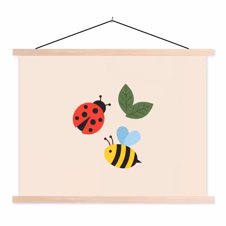 Stoffbild - Insekt – Blatt – Natur – Verspielt – Illustration — 1