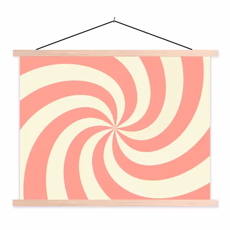 Stoffbild - Spirale – Muster – Abstrakt – Rosa – Beige — 1