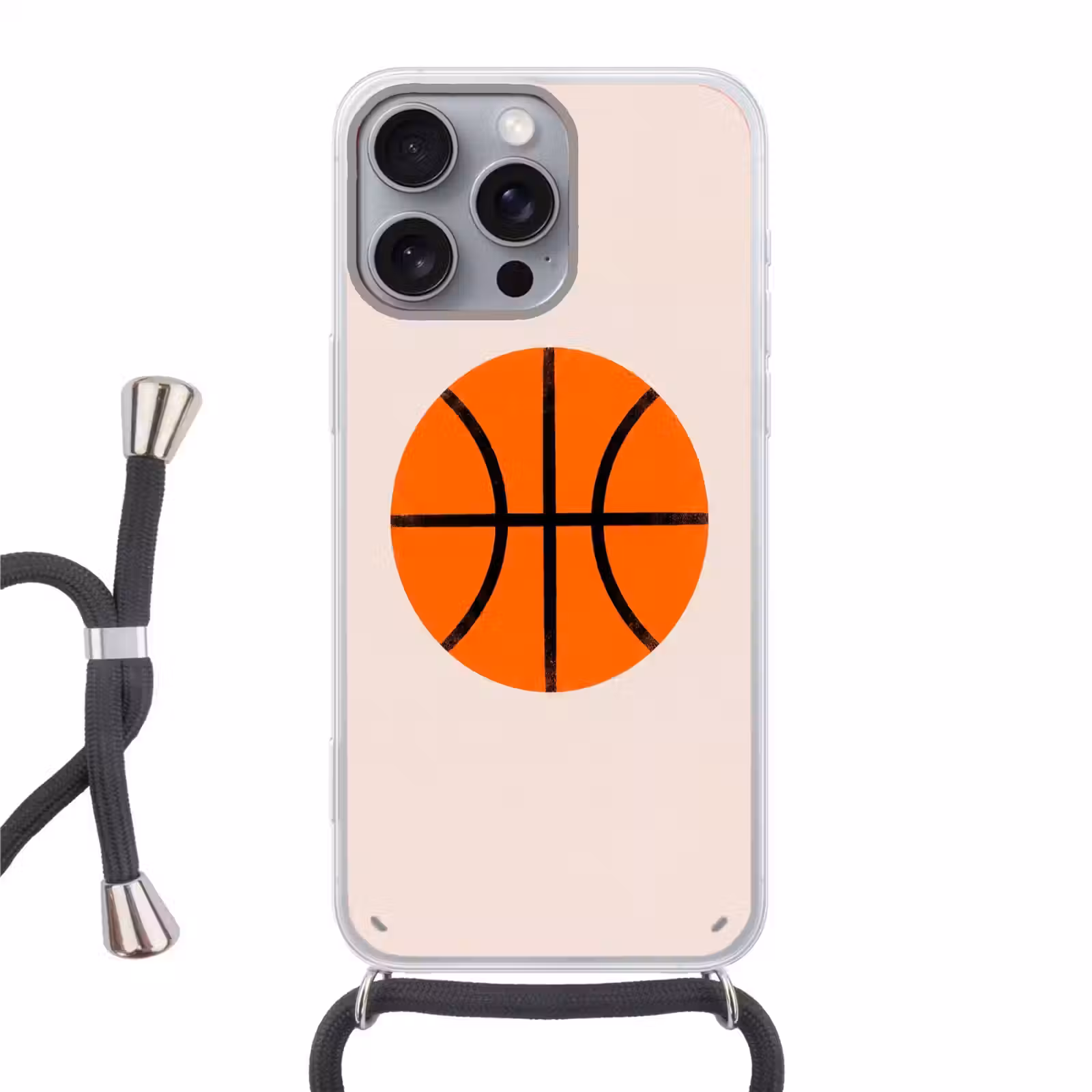 Handyhülle mit Band - Basketball – Ball – Sport – Illustration – Orange — 1