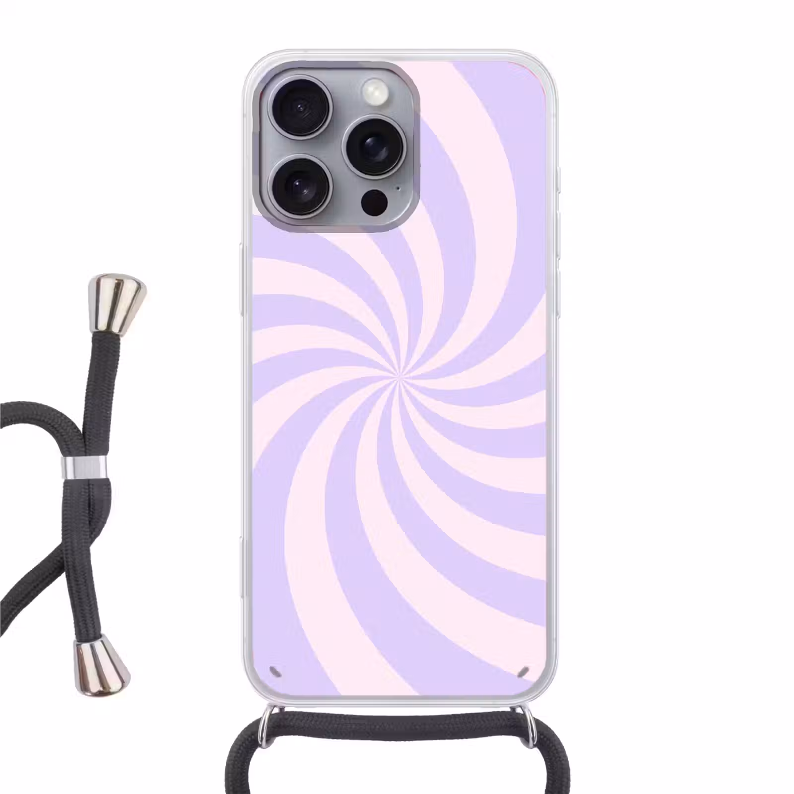 Handyhülle mit Band - Muster – Spirale – Abstrakt – Modern – Lila-Rosa — 1