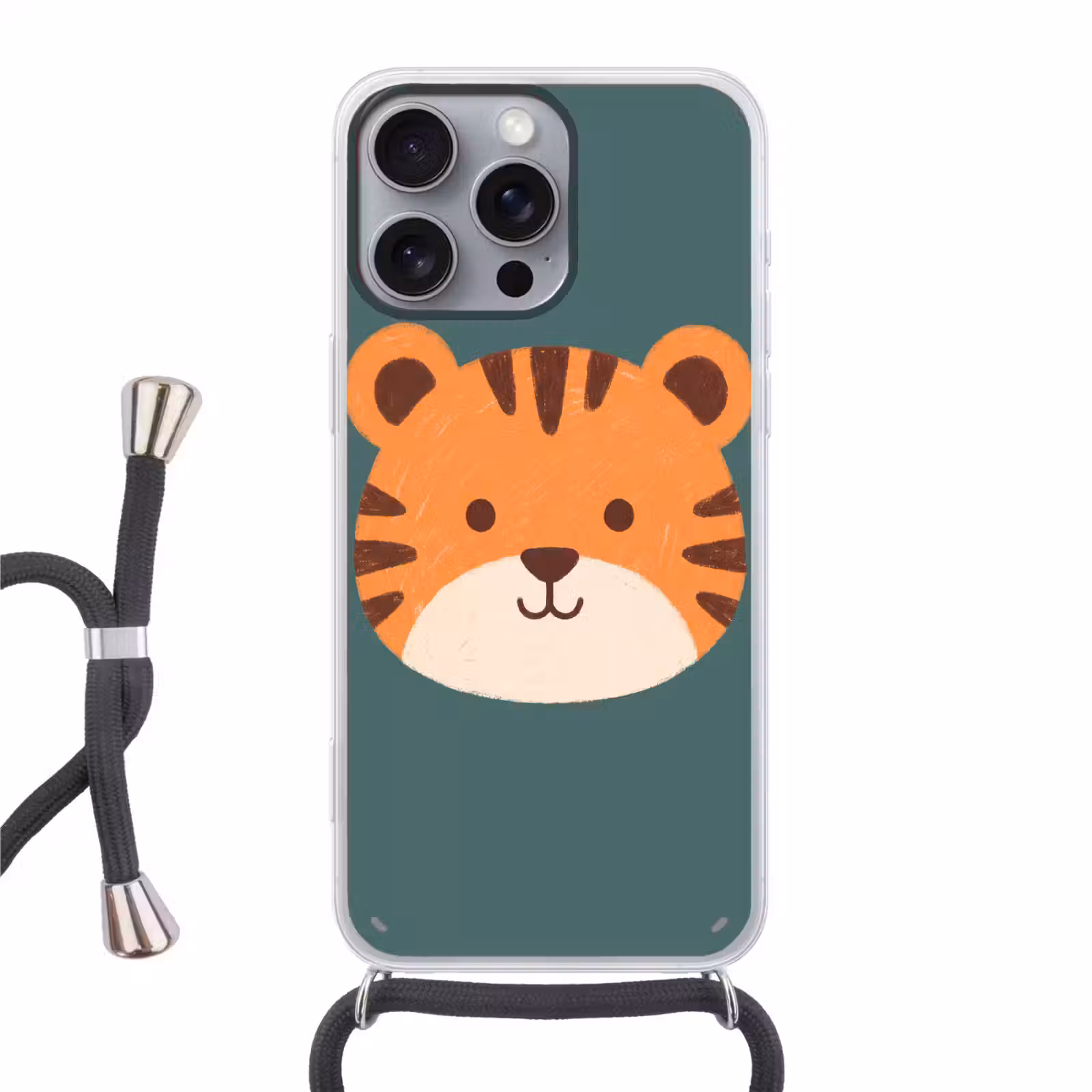 Handyhülle mit Band - Tiere – Kopf – Orange – Illustration – Modern — 1