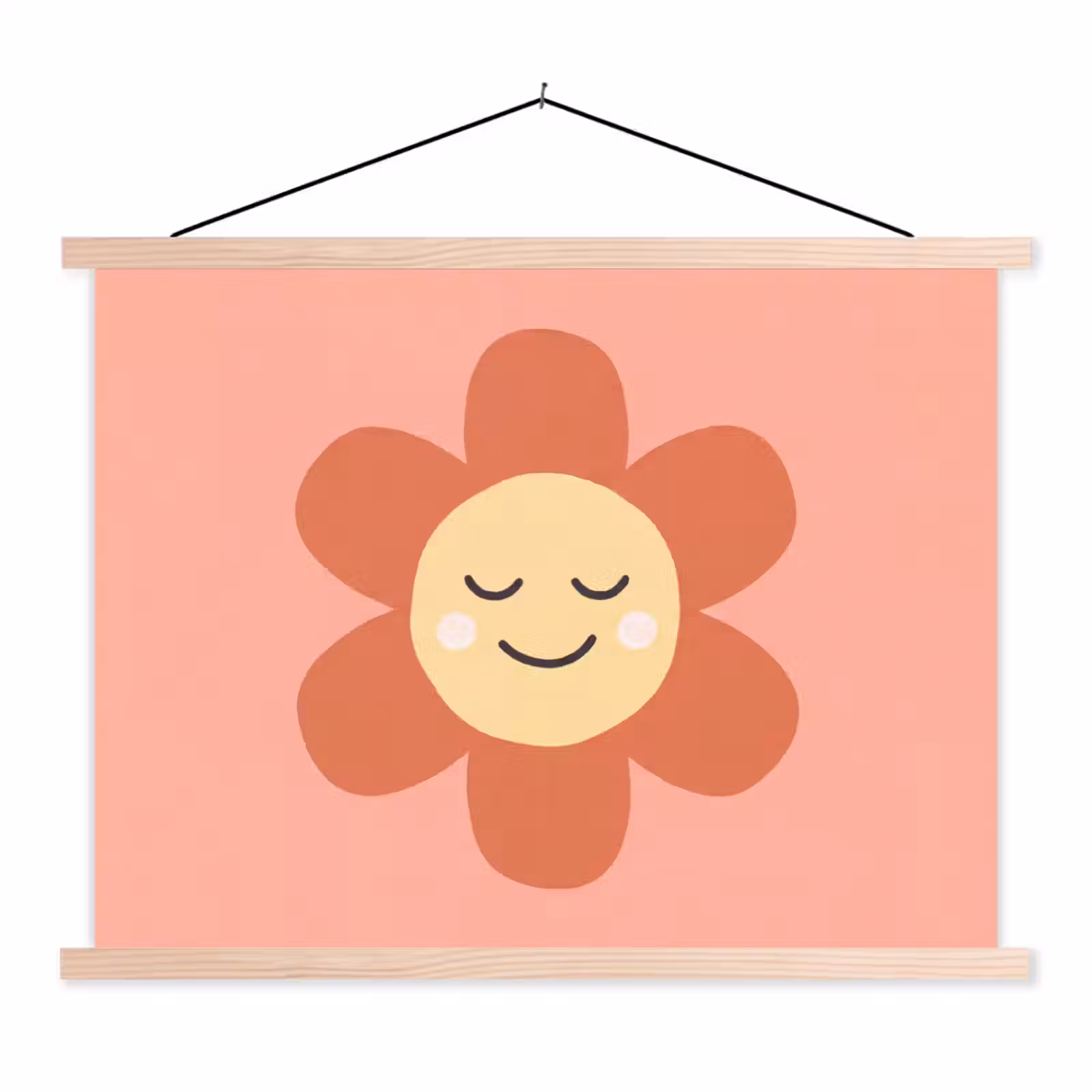 Stoffbild - Blumen – Zeichentrickfilm – Kind – Rosa — 1
