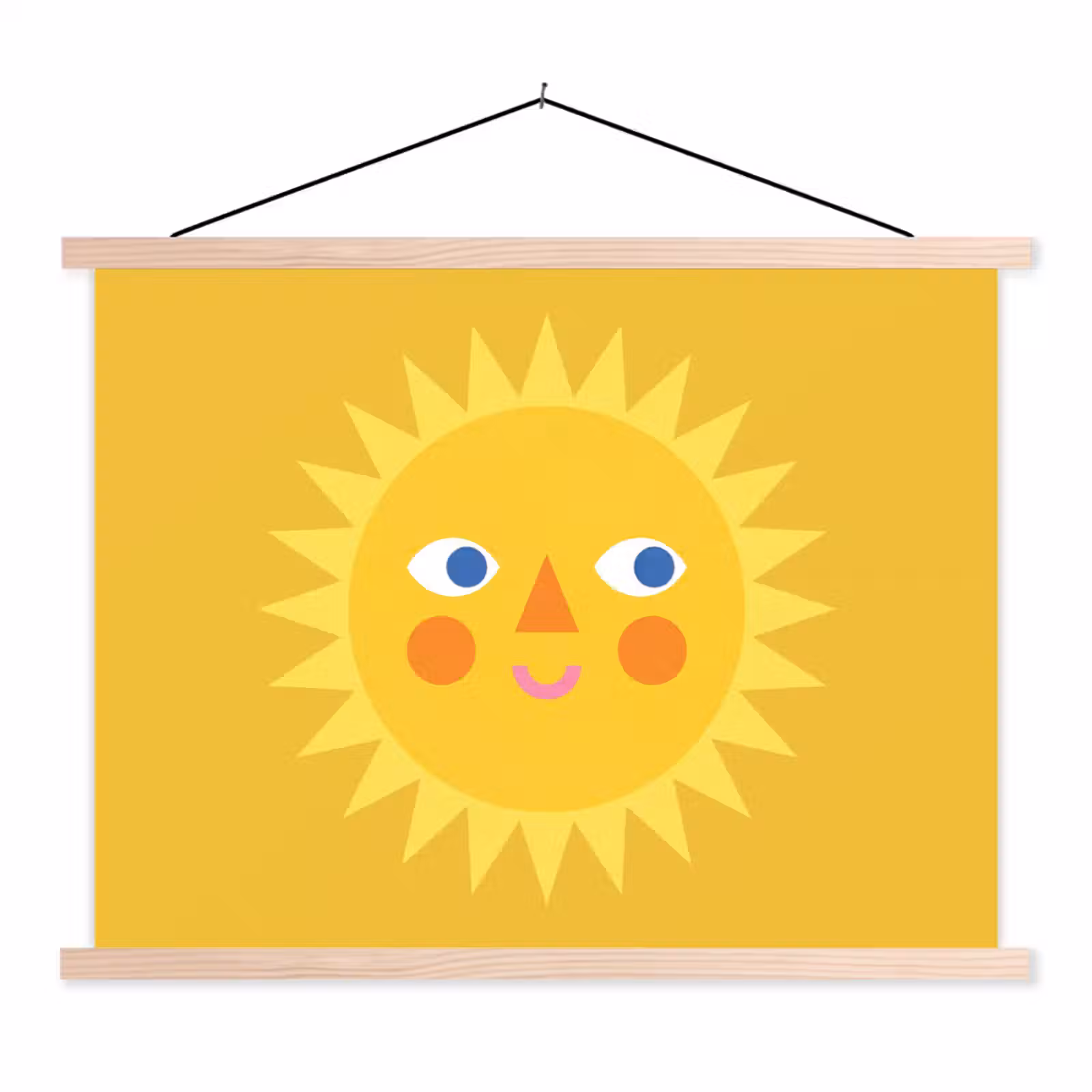 Stoffbild - Sonne – Gesicht – Sommer – Illustration – Gelb — 1