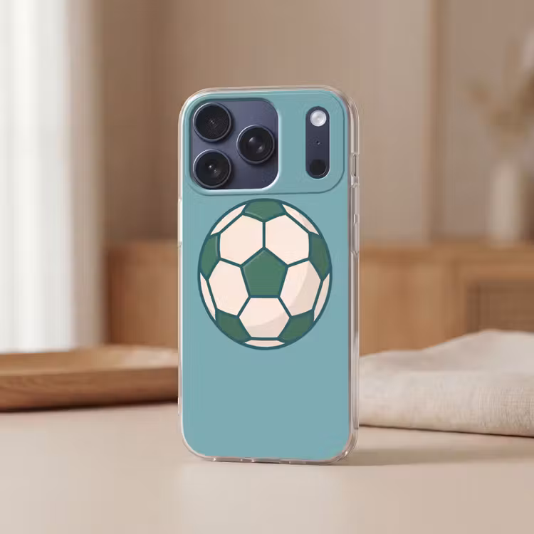 Handyhülle - Fußball – Geometrisch – Sport – Illustration – Blaugrün — 3