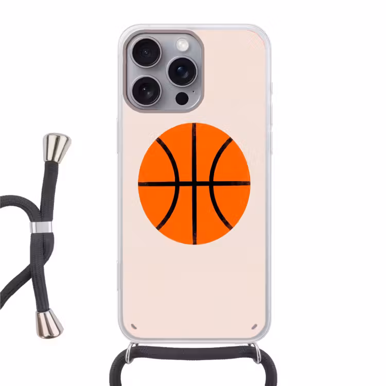 Handyhülle mit Band - Basketball – Ball – Sport – Illustration – Orange — 1