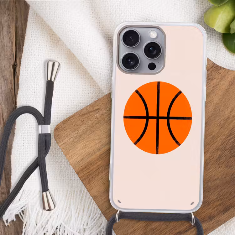 Handyhülle mit Band - Basketball – Ball – Sport – Illustration – Orange — 3