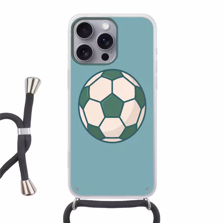 Handyhülle mit Band - Fußball – Geometrisch – Sport – Illustration – Blaugrün — 1