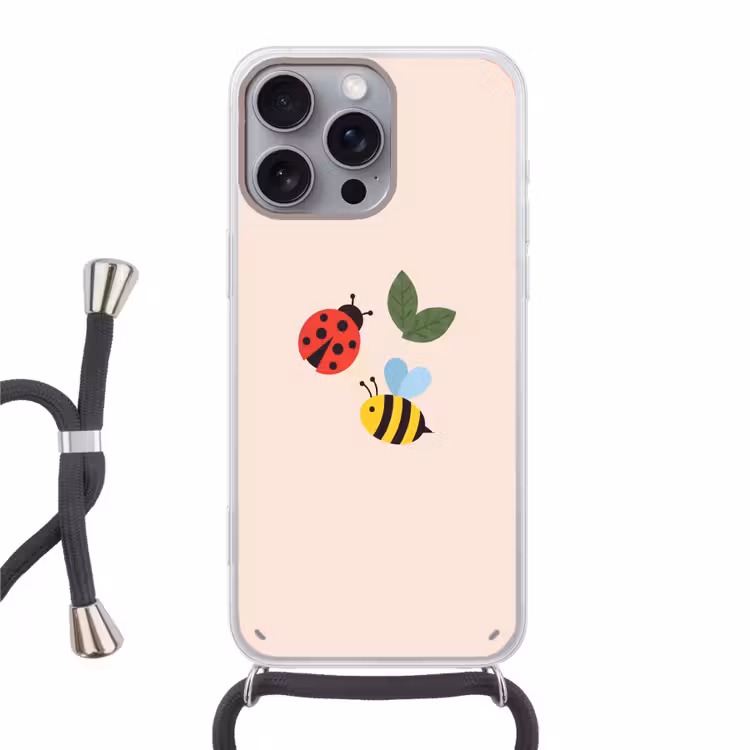 Handyhülle mit Band - Insekt – Blatt – Natur – Verspielt – Illustration — 1