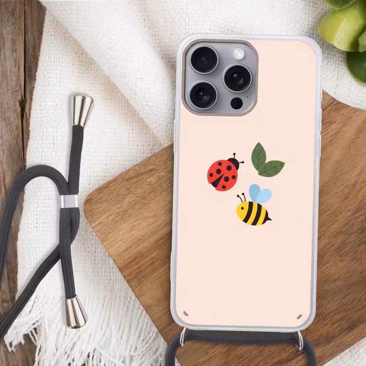 Handyhülle mit Band - Insekt – Blatt – Natur – Verspielt – Illustration — 3