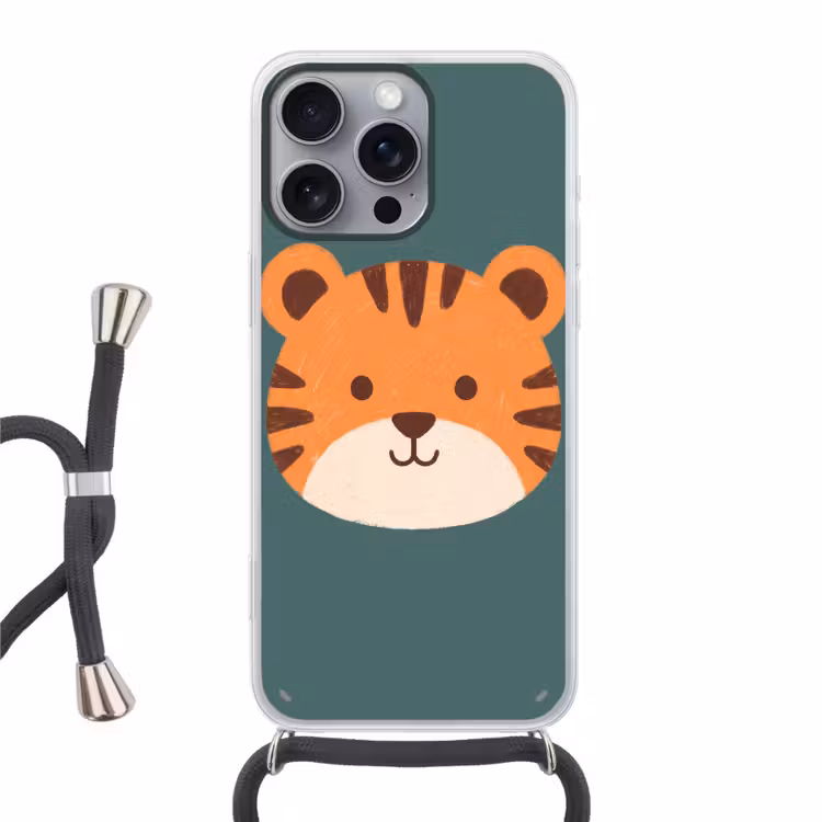 Handyhülle mit Band - Tiere – Kopf – Orange – Illustration – Modern — 1
