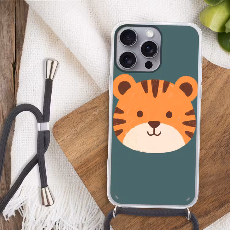 Handyhülle mit Band - Tiere – Kopf – Orange – Illustration – Modern — 3