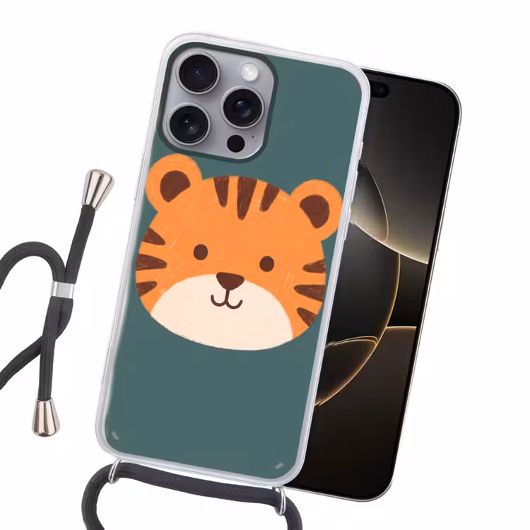 Handyhülle mit Band - Tiere – Kopf – Orange – Illustration – Modern — 5