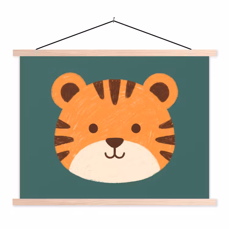 Stoffbild - Tiere – Kopf – Orange – Illustration – Modern — 1
