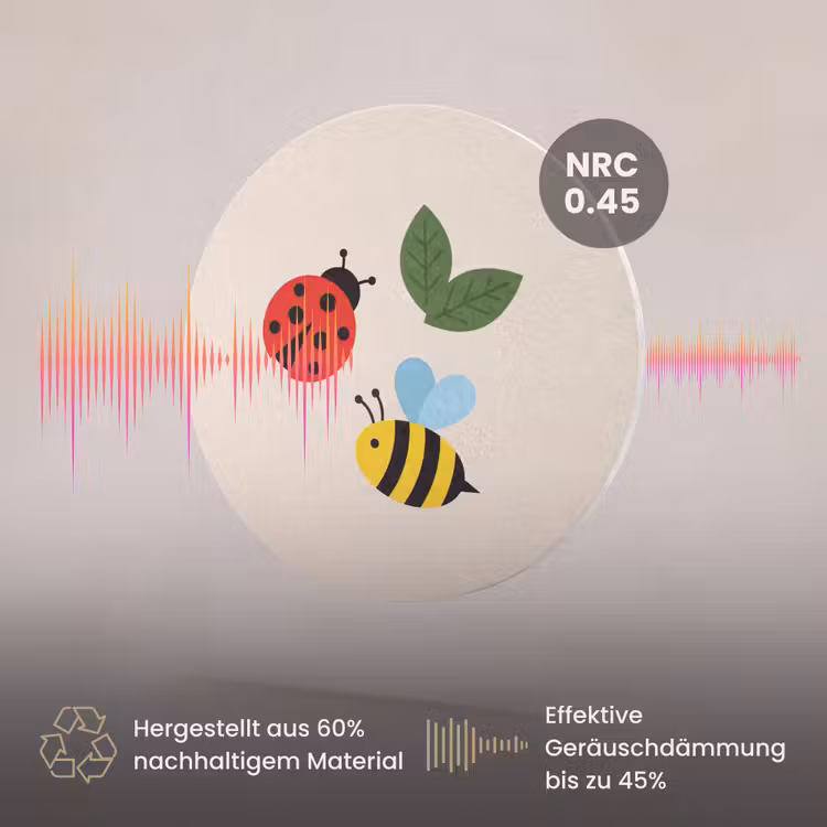 Akustikbild - Rund - Insekt – Blatt – Natur – Verspielt – Illustration — 3