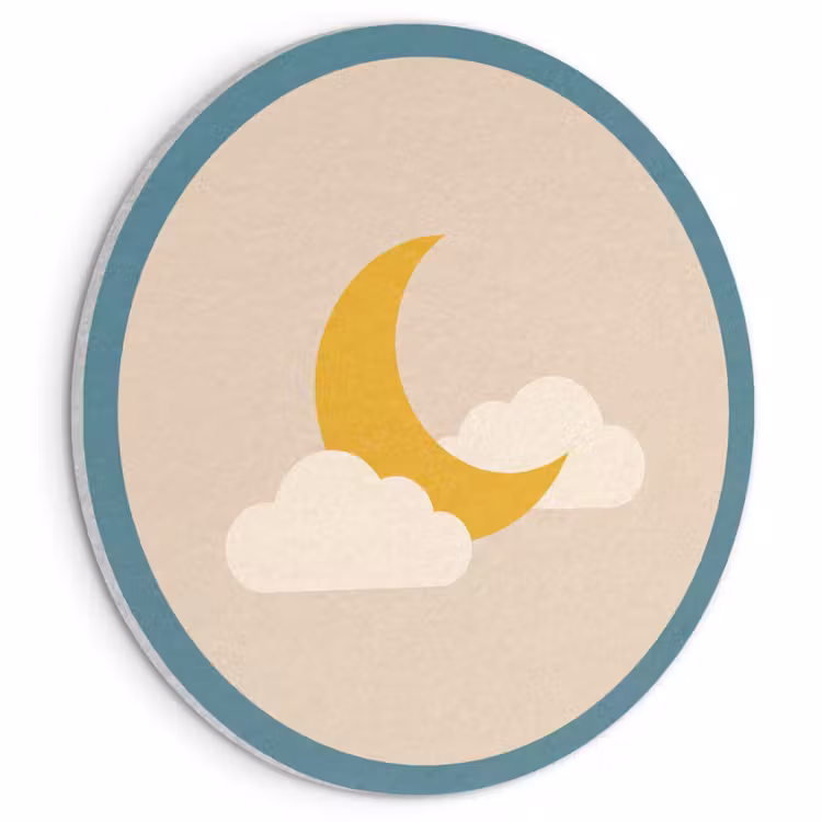 Akustikbild - Rund - Mond – Wolken – Natur – Abstrakt – Gelb — 1