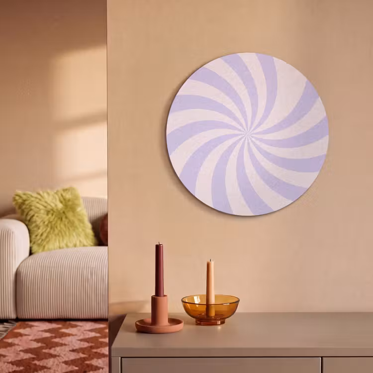Akustikbild - Rund - Muster – Spirale – Abstrakt – Modern – Lila-Rosa — 2