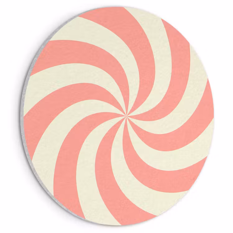 Akustikbild - Rund - Spirale – Muster – Abstrakt – Rosa – Beige — 1