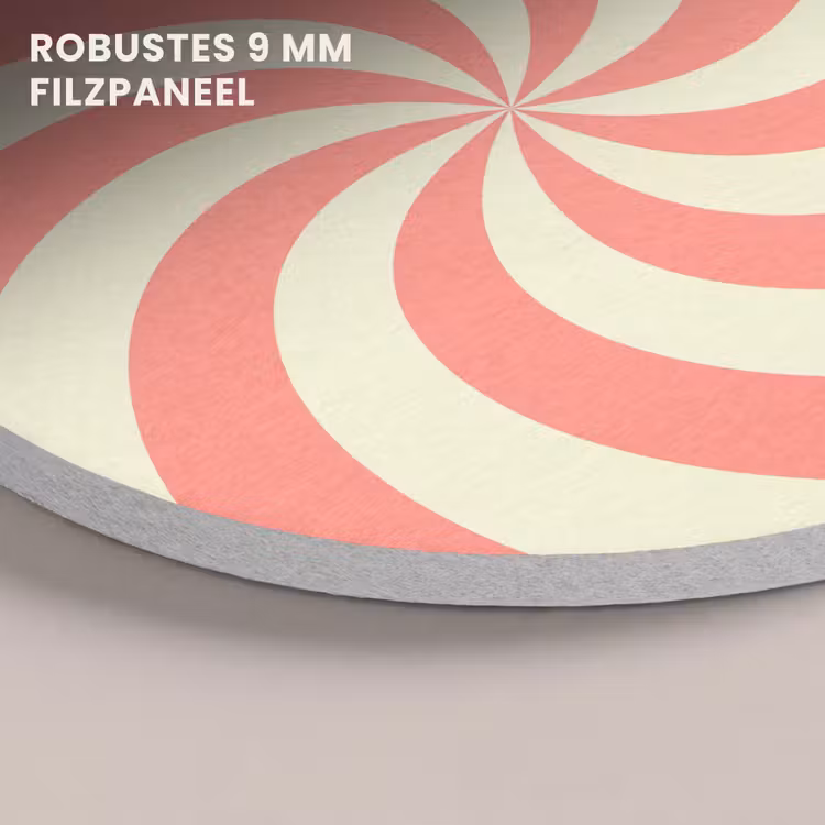 Akustikbild - Rund - Spirale – Muster – Abstrakt – Rosa – Beige — 5