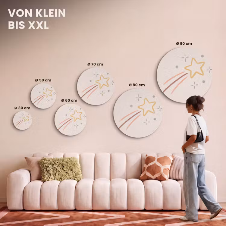 Akustikbild - Rund - Stern – Fallend – Illustration – Pastell — 7