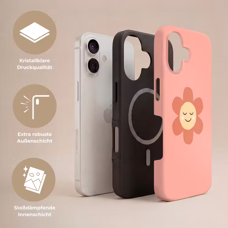 Handyhülle Toughcase - Blumen – Zeichentrickfilm – Kind – Rosa — 3