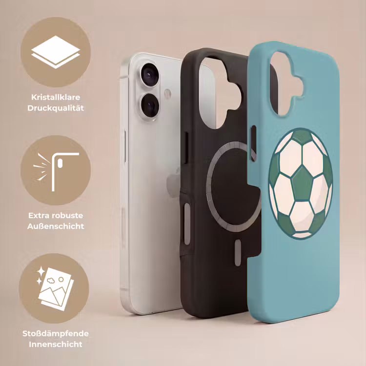 Handyhülle Toughcase - Fußball – Geometrisch – Sport – Illustration – Blaugrün — 3