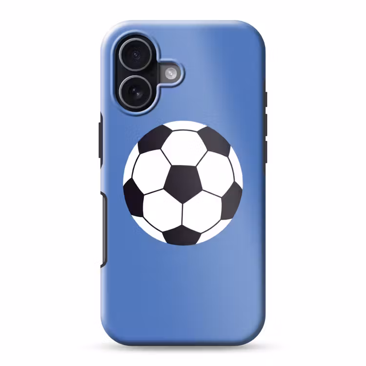 Handyhülle Toughcase - Fußball – Schwarz-Weiß – Sport – Illustration – Blau — 1