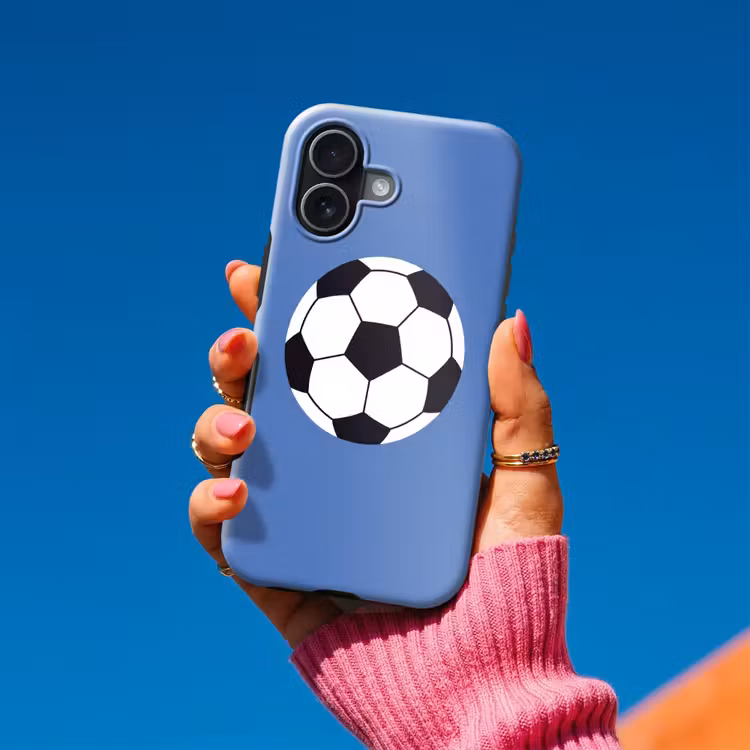 Handyhülle Toughcase - Fußball – Schwarz-Weiß – Sport – Illustration – Blau — 2