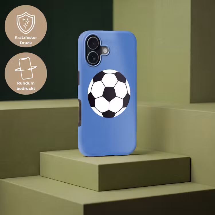 Handyhülle Toughcase - Fußball – Schwarz-Weiß – Sport – Illustration – Blau — 7