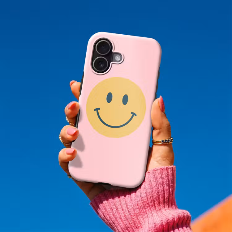 Handyhülle Toughcase - Smiley – Gelb – Rosa – Symbol – Minimalistisch — 2