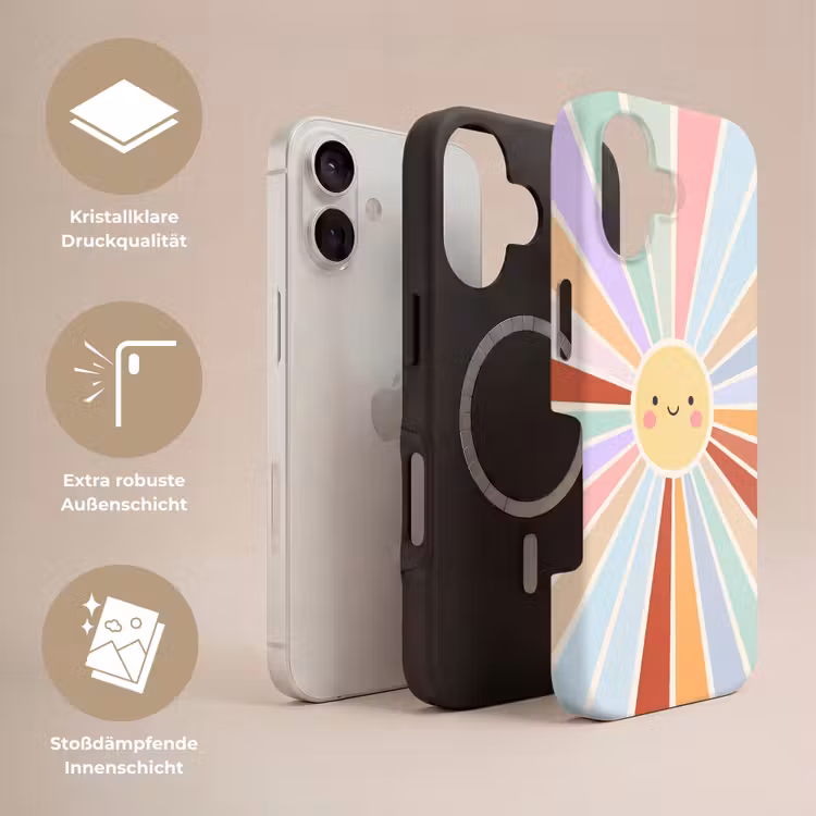 Handyhülle Toughcase - Sonne – Strahlen – Fröhlich – Bunt – Abstrakt — 3