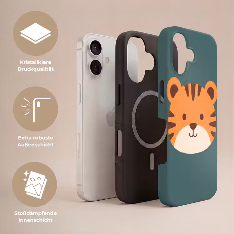 Handyhülle Toughcase - Tiere – Kopf – Orange – Illustration – Modern — 3
