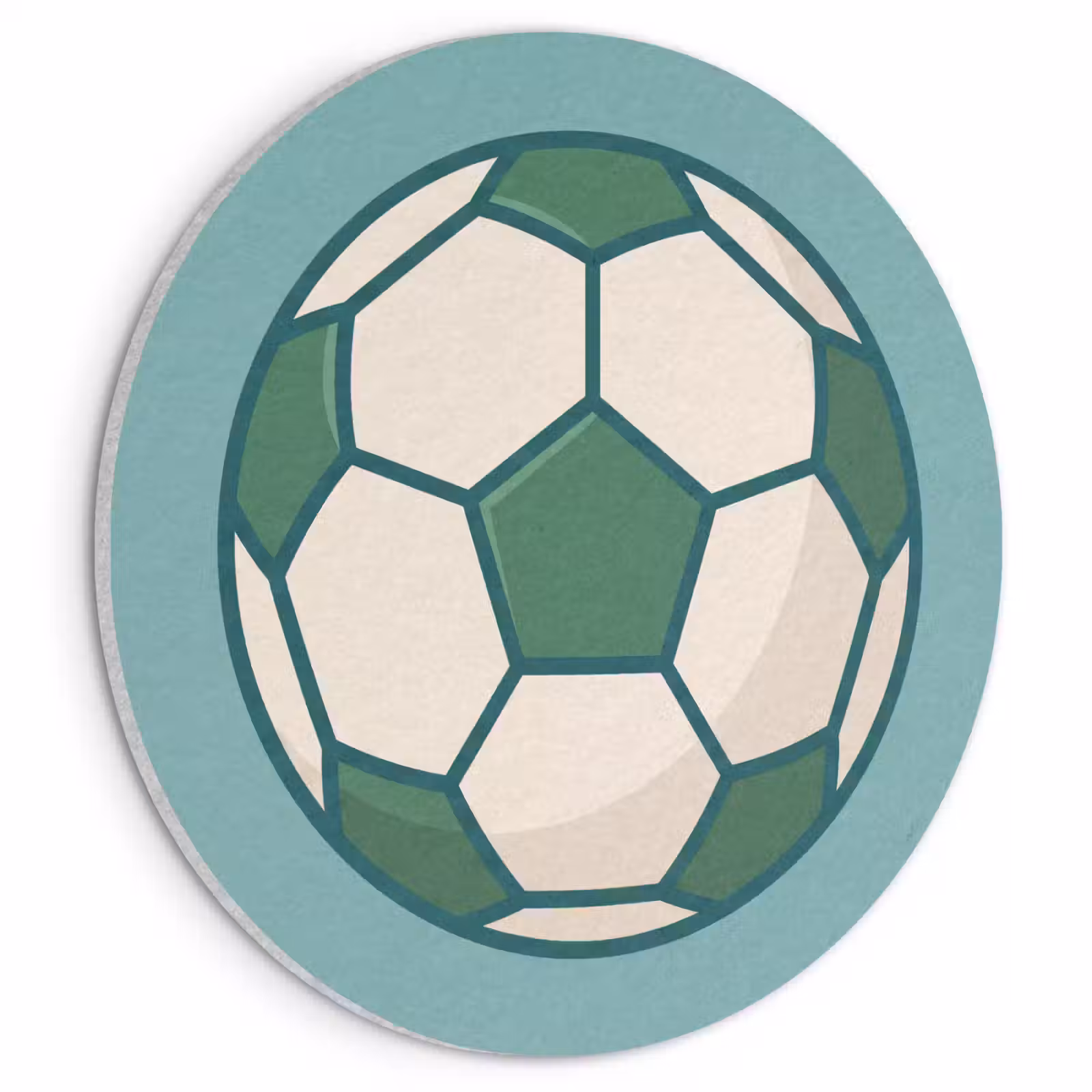 Akustikbild - Rund - Fußball – Geometrisch – Sport – Illustration – Blaugrün — 1