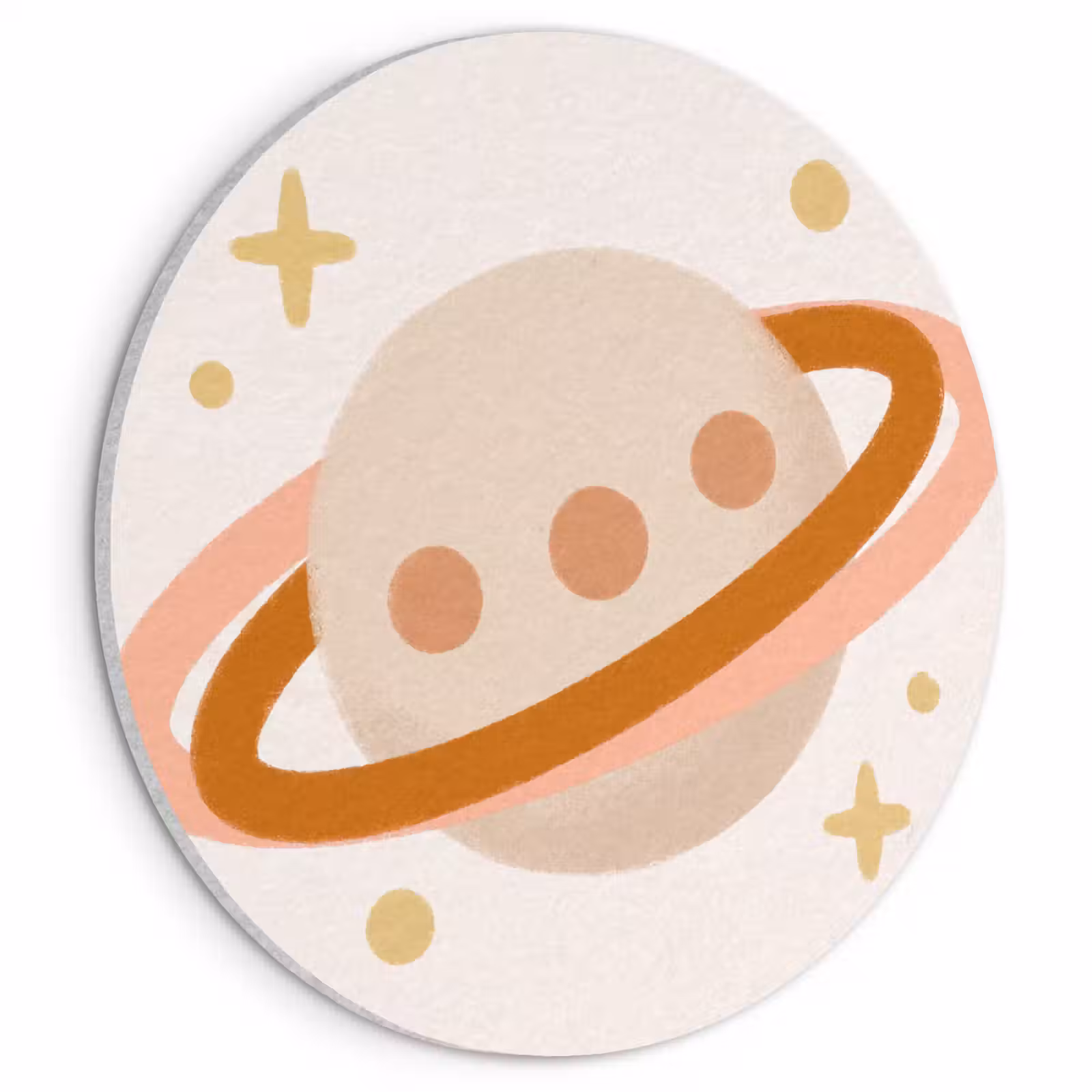 Akustikbild - Rund - Planet – Ringe – Weltraum – Illustration – Beige — 1