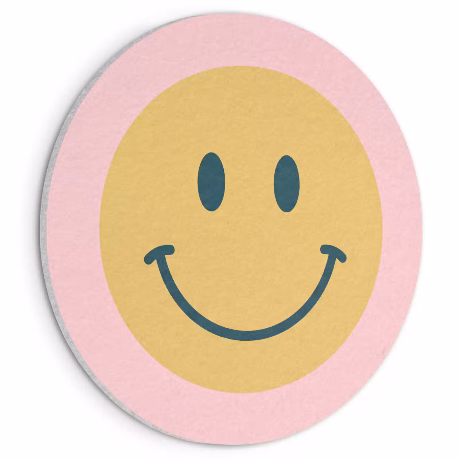 Akustikbild - Rund - Smiley – Gelb – Rosa – Symbol – Minimalistisch — 1
