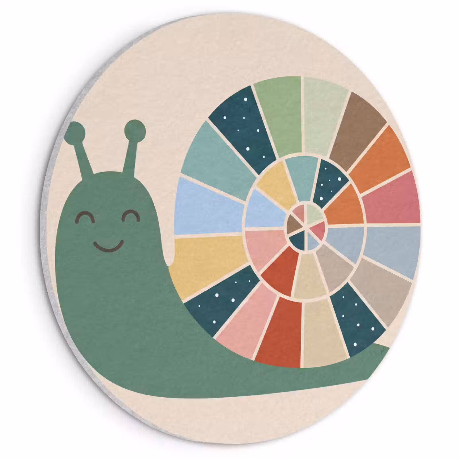 Akustikbild - Rund - Tiere – Schnecke – Bunt – Illustration — 1