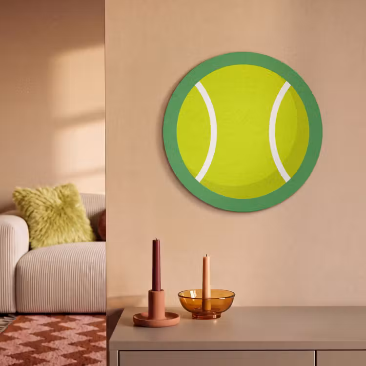 Akustikbild - Rund - Ball – Gelb – Sport – Grün – Illustration — 2