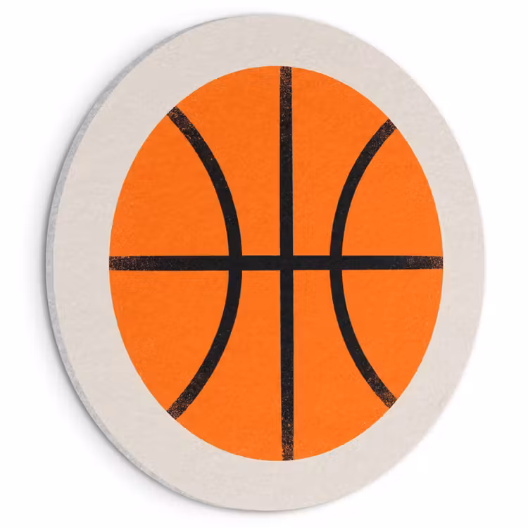 Akustikbild - Rund - Basketball – Ball – Sport – Illustration – Orange — 1