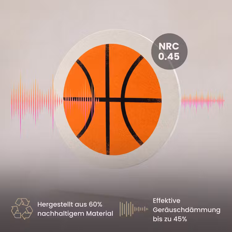 Akustikbild - Rund - Basketball – Ball – Sport – Illustration – Orange — 3