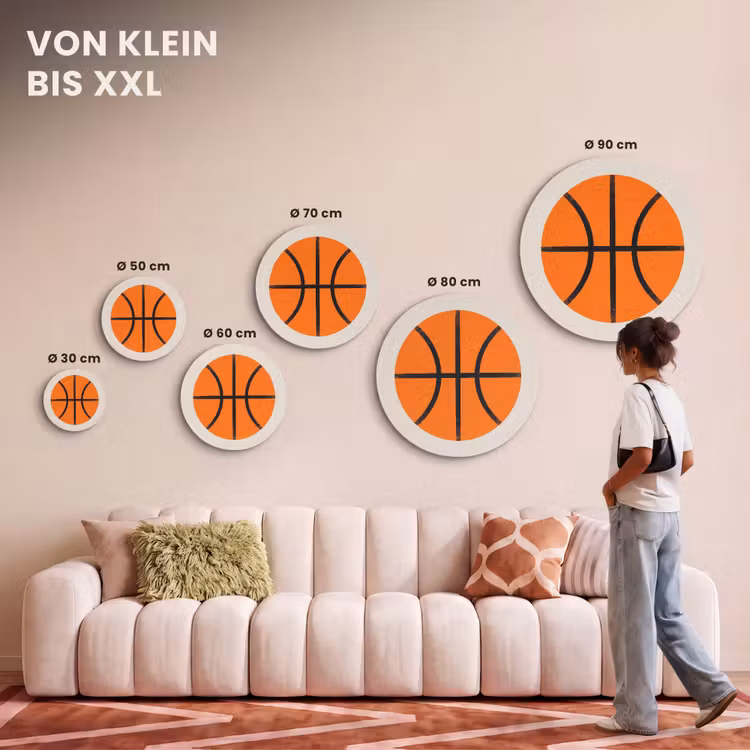 Akustikbild - Rund - Basketball – Ball – Sport – Illustration – Orange — 7