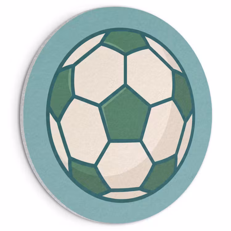 Akustikbild - Rund - Fußball – Geometrisch – Sport – Illustration – Blaugrün — 1
