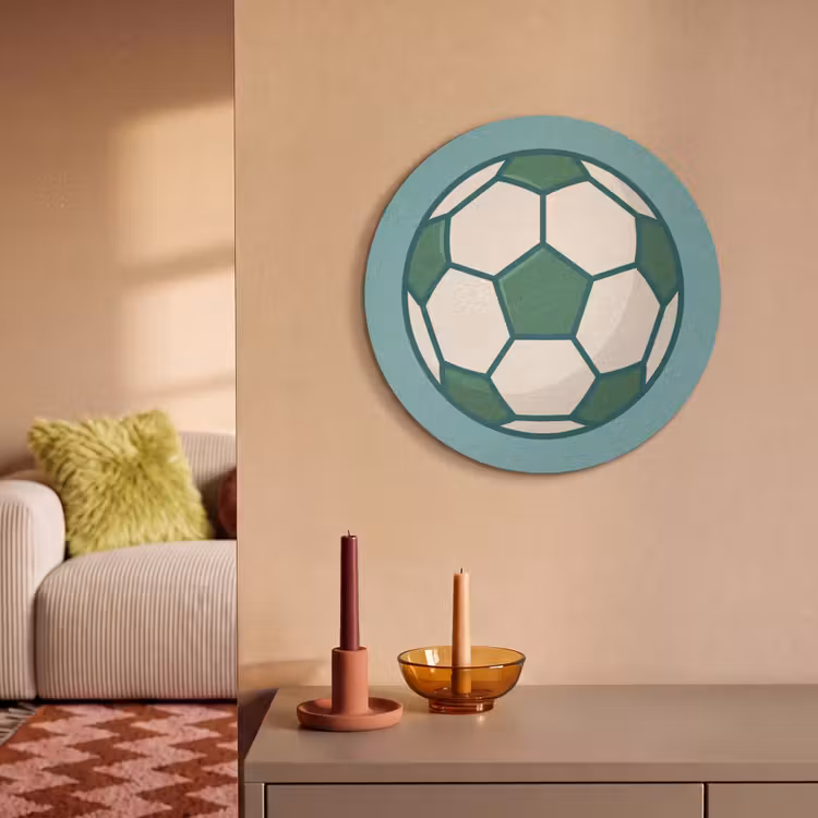 Akustikbild - Rund - Fußball – Geometrisch – Sport – Illustration – Blaugrün — 2